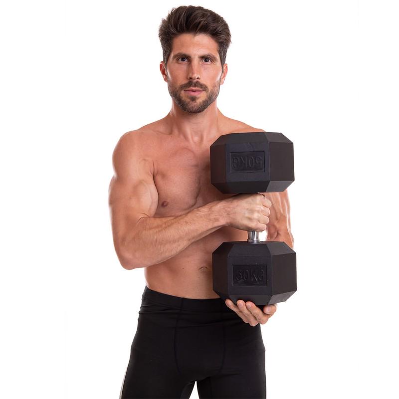 Гантель цільна TA-2679 шестигранна 50 кг Чорний (56363153) - фото 5 Гантель цільна TA-2679 шестигранна 50 кг Чорний (56363153) - фото 5