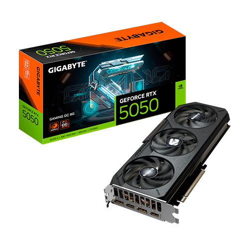 Видеокарта Gigabyte NVIDIA GeForce RTX 5050 GAMING OC 8 Гб 20000 MHz Black (GV-N5050GAMING OC-8GD) - фото 5