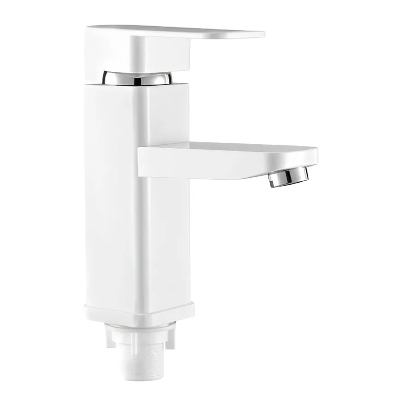 Смеситель для умывальника PLAMIX Kub-001 с подводом White (PM0611)