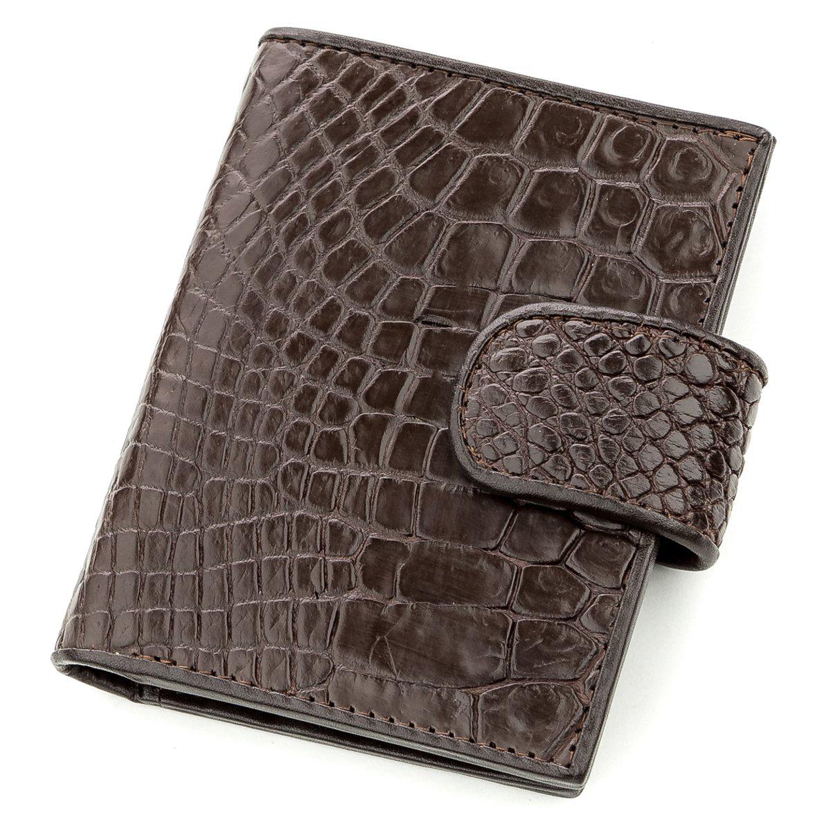 Визитница мужсккая CROCODILE LEATHER 18575 из кожи крокодила Коричневый Визитница мужсккая CROCODILE LEATHER 18575 из кожи крокодила Коричневый