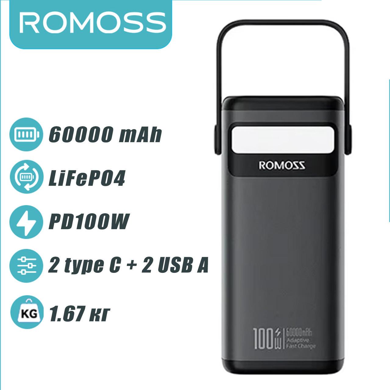 Повербанк для ноутбука Romoss PMT60 100W 60000 mAh 5A зі швидкою зарядкою (Romoss-100W) - фото 3 Повербанк для ноутбука Romoss PMT60 100W 60000 mAh 5A зі швидкою зарядкою (Romoss-100W) - фото 3