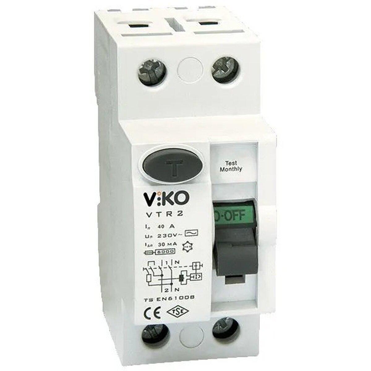 Реле дифференциальное VIKO 2P 63А 30 мА VTR2-6330 (SW-108515)