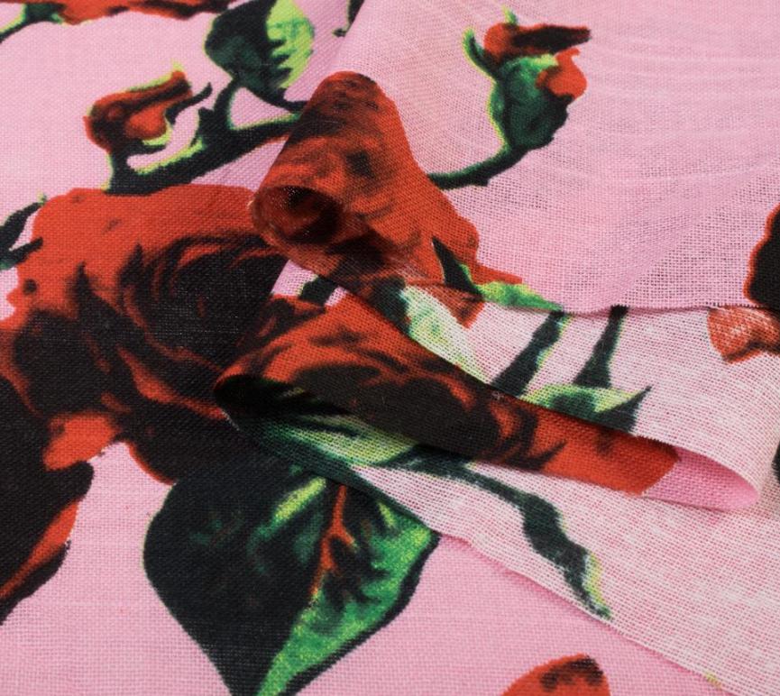 Тканина льон ширина 145 см Рожевий (12622.006)