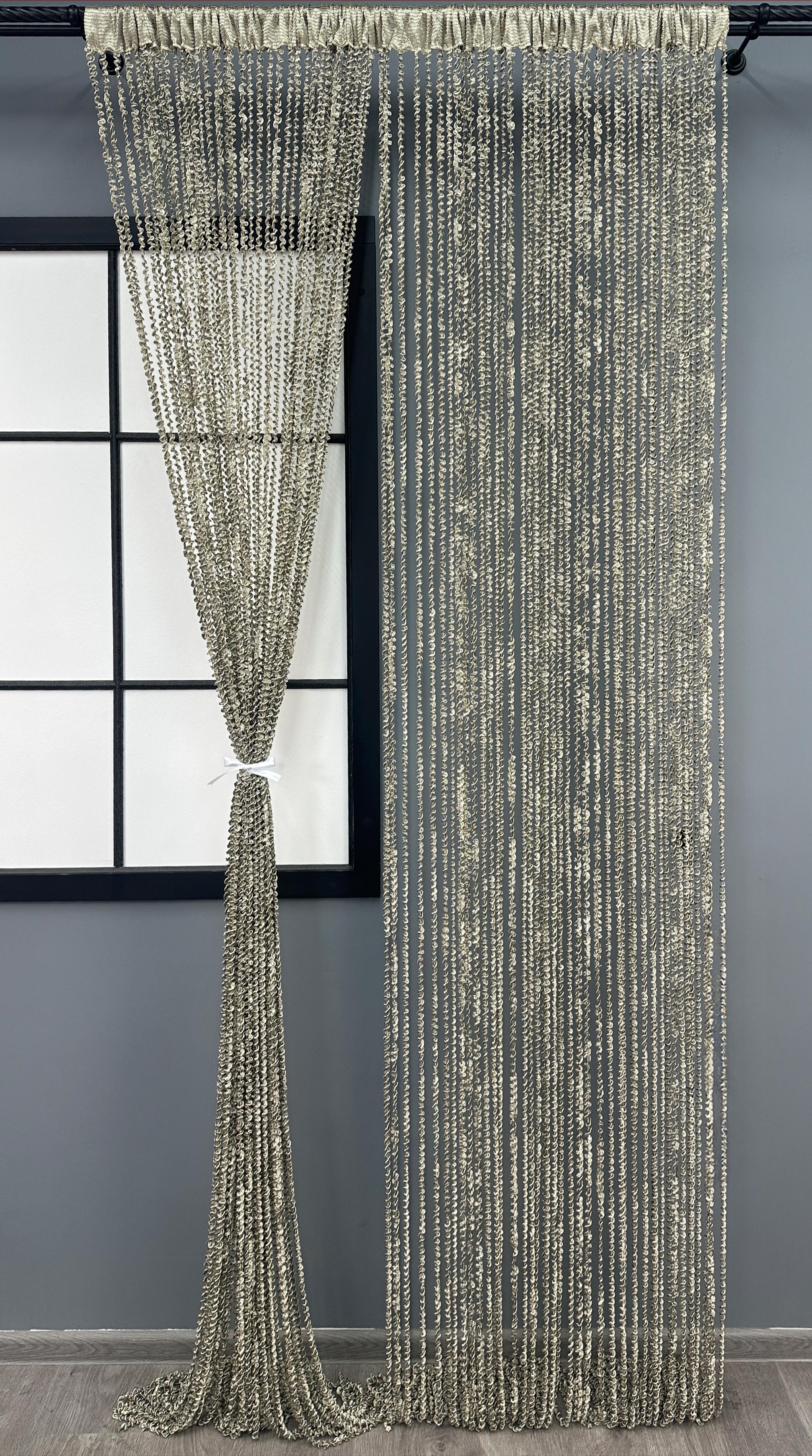 Шторы-нити спираль с люрексом 300х300 см Сатин (61-110)