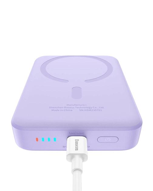 Повербанк Baseus Magnetic Mini Air 10000 mAh 20 W 2в1 QC3.0+PD3.0 з бездротовою зарядкою Qi 15 W Purple (P10059001513-00) - фото 11