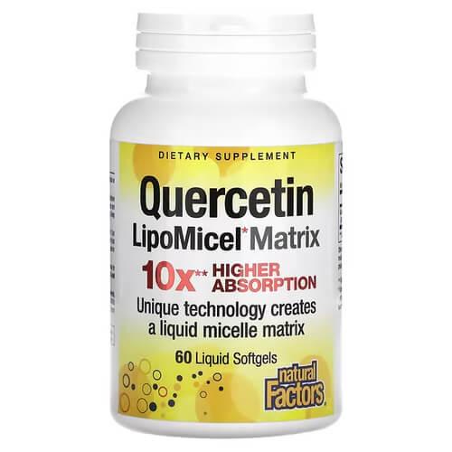 Кверцетин Natural Factors Quercetin LipoMicel Matrix 60 жидких капс. (NFS-01378)