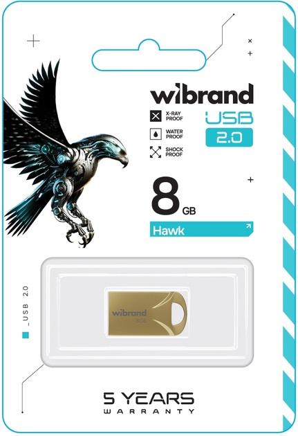 Флеш-память USB Wibrand WI2.0/HA8M1G Hawk 8 Гб Gold - фото 2