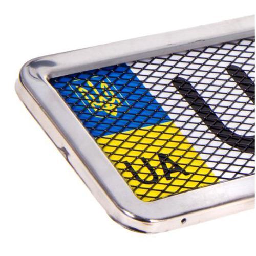 Рамка номера нержавейка РНС-55055 с сеткой - фото 6 Рамка номера нержавейка РНС-55055 с сеткой - фото 6