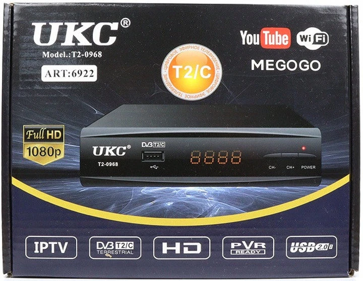 Цифровой эфирный приемник с экраном DVB-T2 UKC T2-0968 IPTV/YouTube/WiFi/MP4 Черный - фото 6