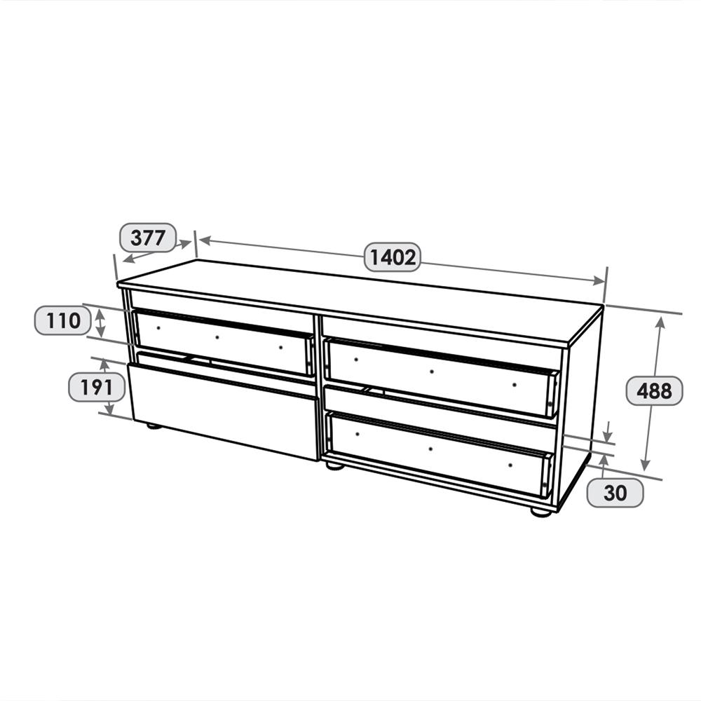Тумба под телевизор Еверест ЛТВ-1400 Лайт 140х38х49 см Дуб Крафт Белый (EVR-071082) - фото 5 Тумба под телевизор Еверест ЛТВ-1400 Лайт 140х38х49 см Дуб Крафт Белый (EVR-071082) - фото 5