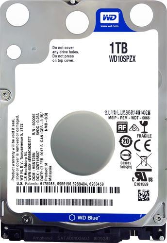 Жесткий диск Western Digital SATA3 128 MB 5400 rpm 2,5" 1 TB Blue (WD10SPZX)