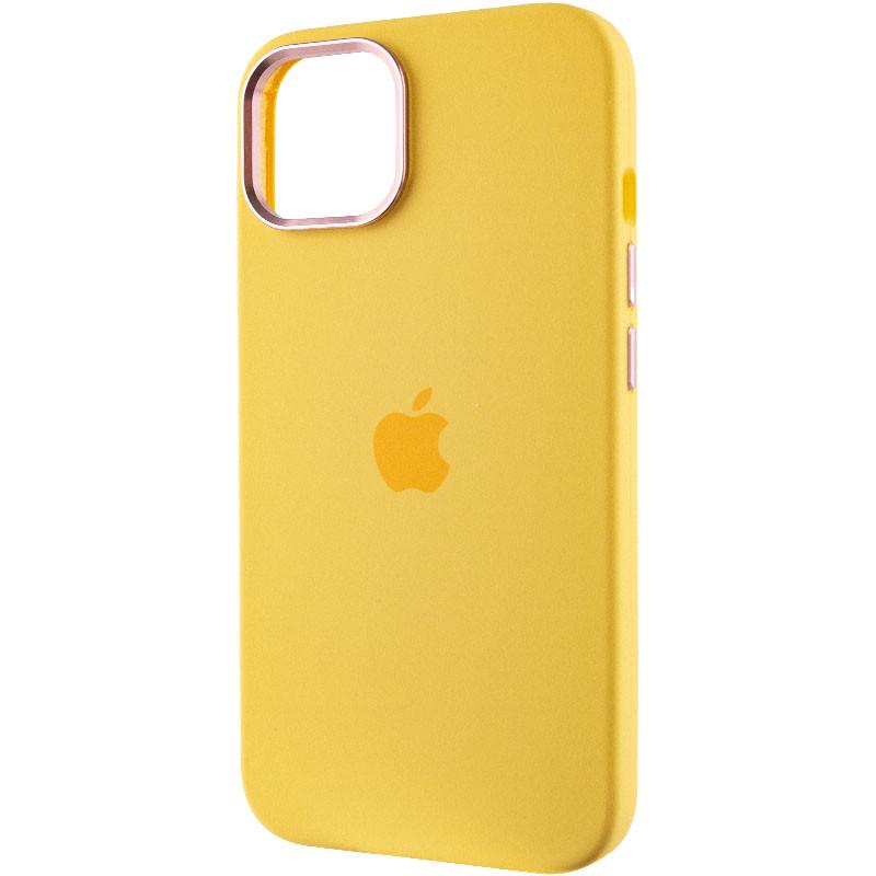 Противоударный чехол Silicone Case Metal Buttons (AA) для Apple iPhone 12 Pro Max (6.7") Желтый / Sunglow - фото 3