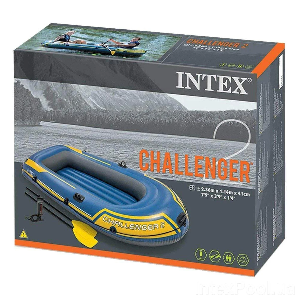 Човен надувний Intex Challenger 2 Set двомісний 236х114х41 см (68367) - фото 8