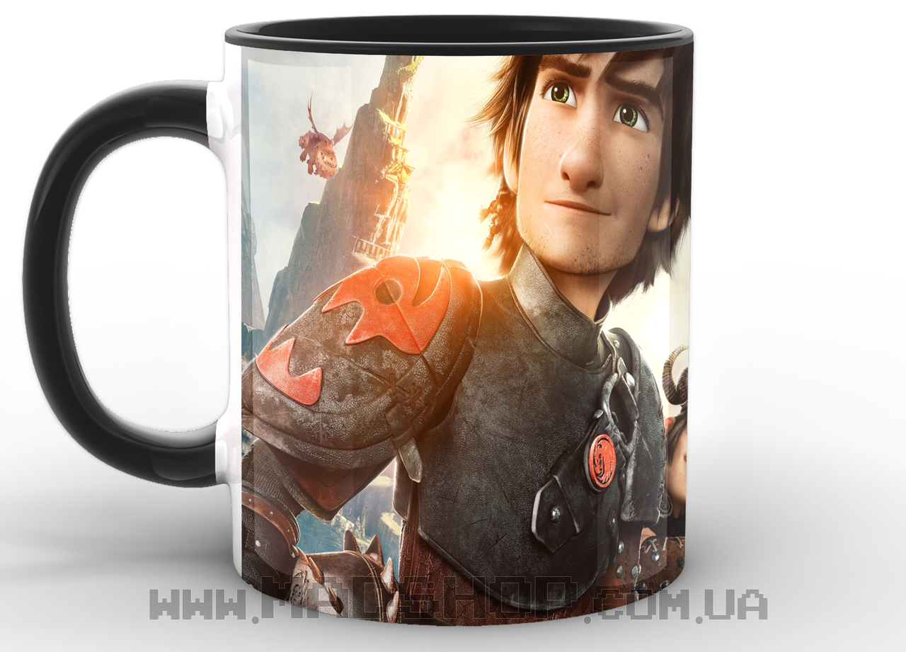 Чашка Как приручить дракона How to train your dragon HD.02.04 Черный