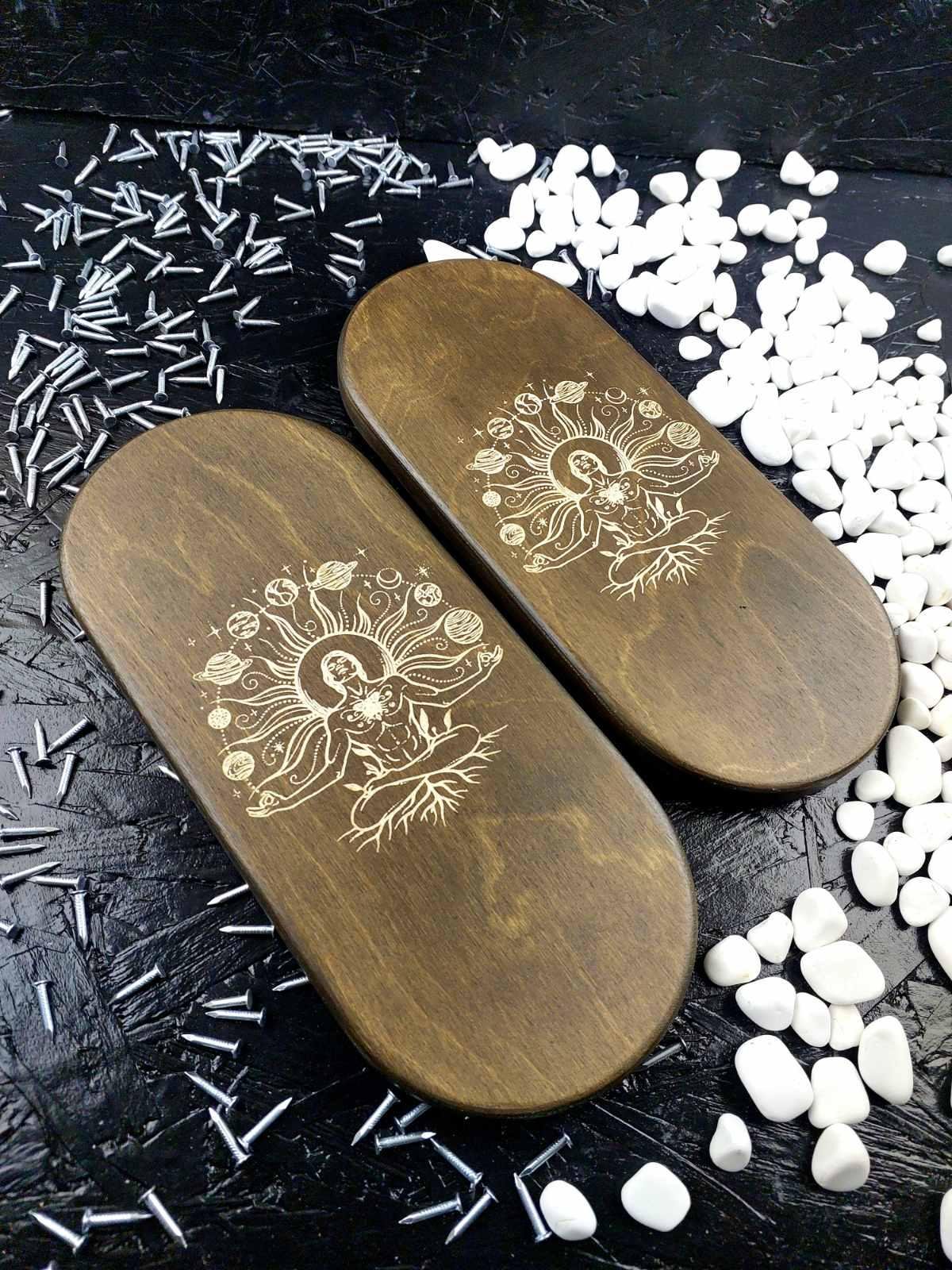 Доски Садху с оцинкованными гвоздями шаг 10 мм с чехлом Коричневый (sadhu-21)