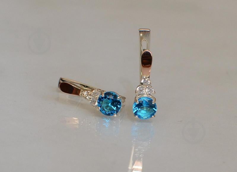 Срібна каблучка Sil з золотом 140s-5 Аквамарин (Sil-693)