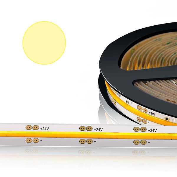 Стрічка LED COB 24V 10W 3000K теплий 1000Lm CRI90 8 мм Стрічка LED COB 24V 10W 3000K теплий 1000Lm CRI90 8 мм
