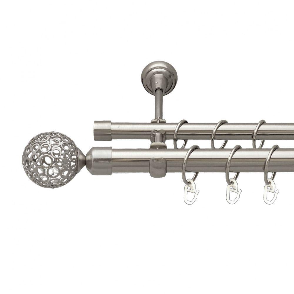 Карниз Orvit Савона металевий дворядний відкритий гладка труба кільце металеве 25/19 мм 300 см Нержавіюча сталь (7075466) - фото 1 Карниз Orvit Савона металевий дворядний відкритий гладка труба кільце металеве 25/19 мм 300 см Нержавіюча сталь (7075466) - фото 1