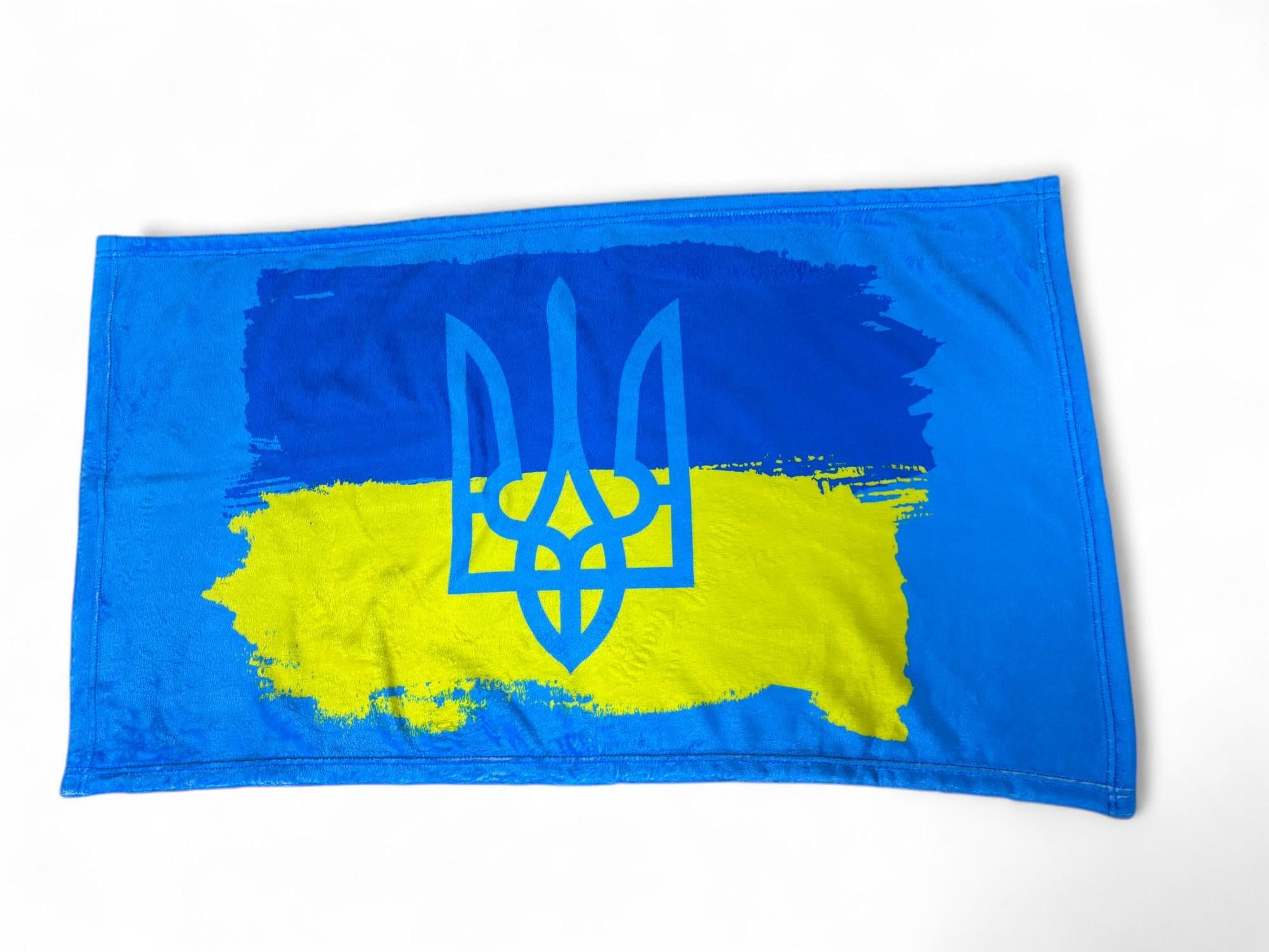 Полотенце Флаг Украины с трезубцем 90х50 см Синий (28790357)