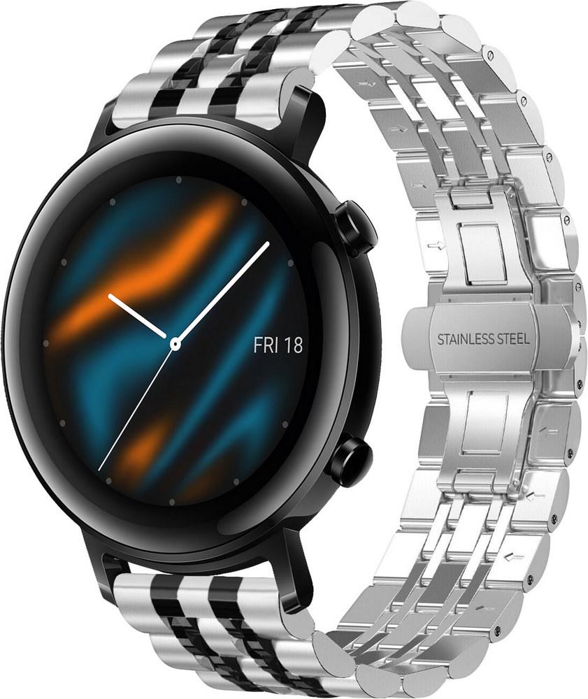 Браслет металлический Spinye Line для Huawei Watch GT 2 42 мм Silver Black (29019-69)