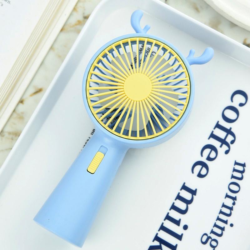 Вентилятор портативний Оленя з ріжками на акумуляторі та USB Блакитний (51-бла-39559) - фото 2 Вентилятор портативний Оленя з ріжками на акумуляторі та USB Блакитний (51-бла-39559) - фото 2