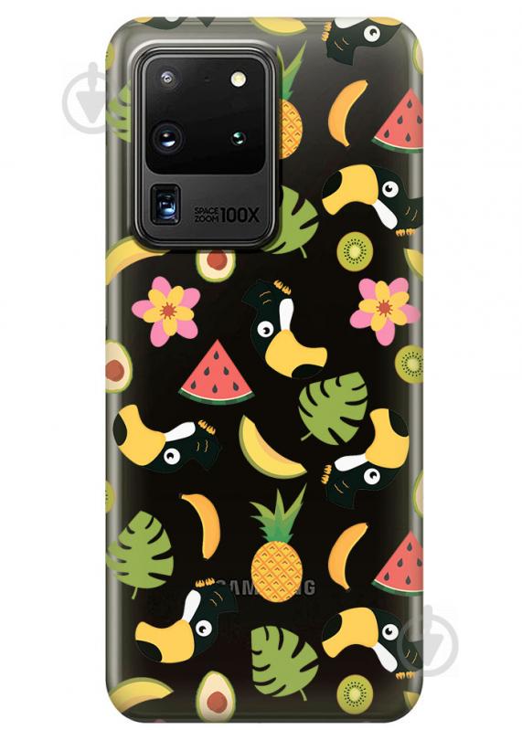 Прозрачный силиконовый чехол iSwag для Samsung Galaxy S20 Ultra Летний клипарт (M1169)