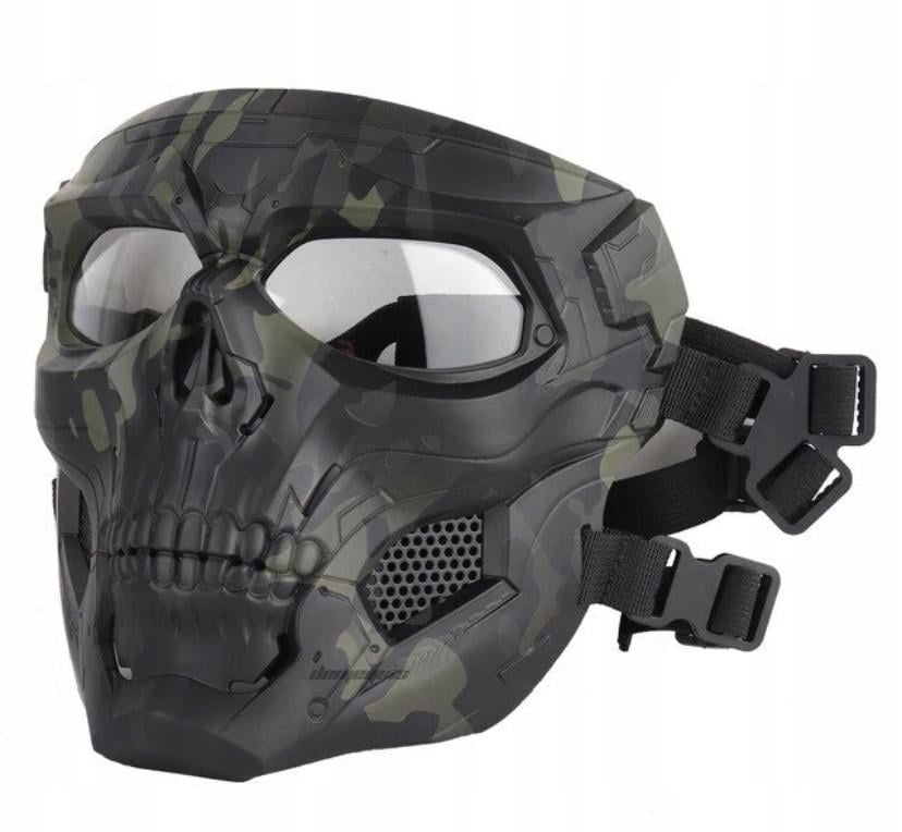 Маска с черепом Full Face Combat с креплением на шлем/голову Airsoft Dark Multicam (MK001009) - фото 1 Маска с черепом Full Face Combat с креплением на шлем/голову Airsoft Dark Multicam (MK001009) - фото 1
