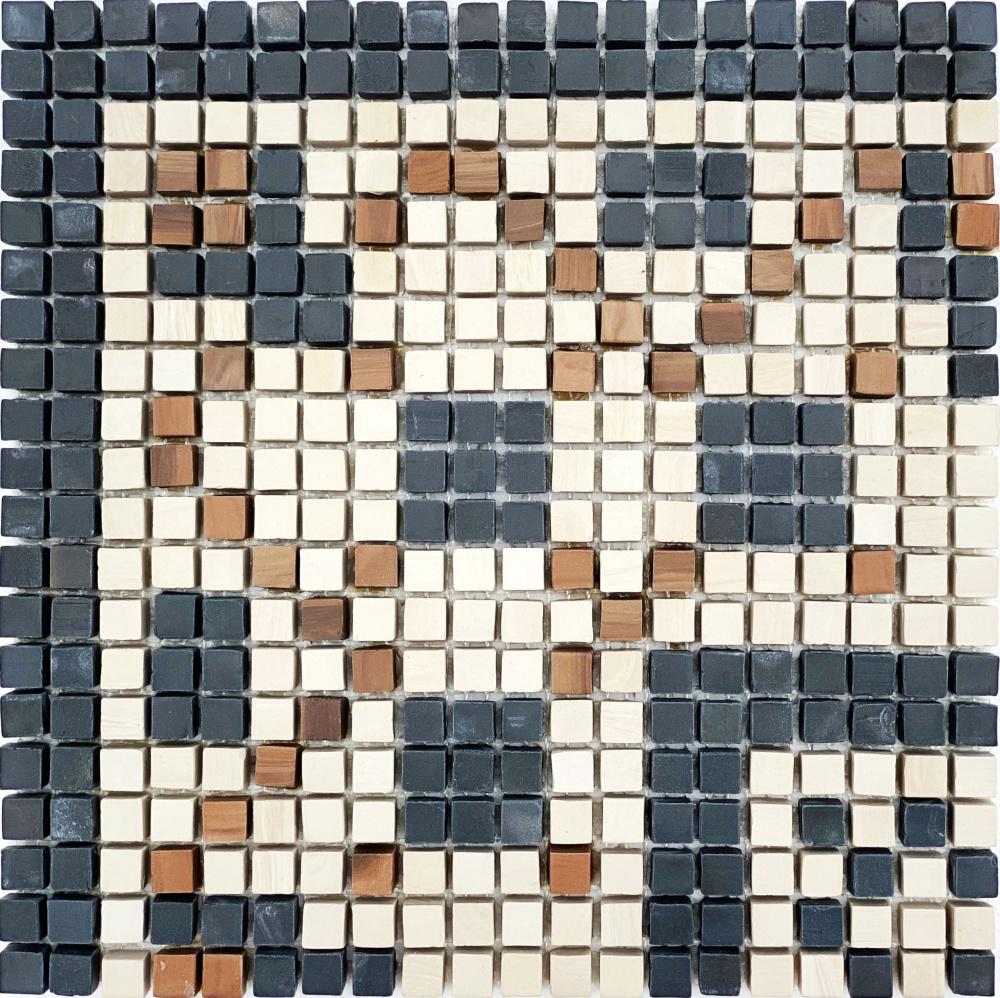 Мозаїка з керамограніту Kotto Ceramica MI7 K060801 Lviv Legends кут фриза Beige/Noce/Nero (002882)