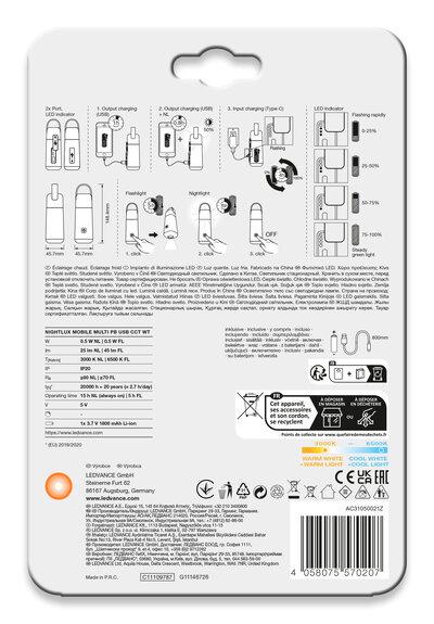 Лампа-фонарь Power-Bank Osram 0,50 W 45 lm 3000-4000K 46x148x46 мм IP20 (4058075570207) - фото 3