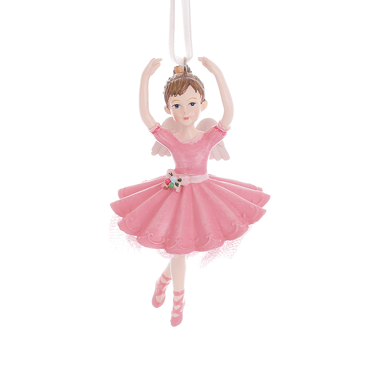 Підвіска новорічна декоративна BonaDi Балерина-ангелятко Рожевий (838-494)