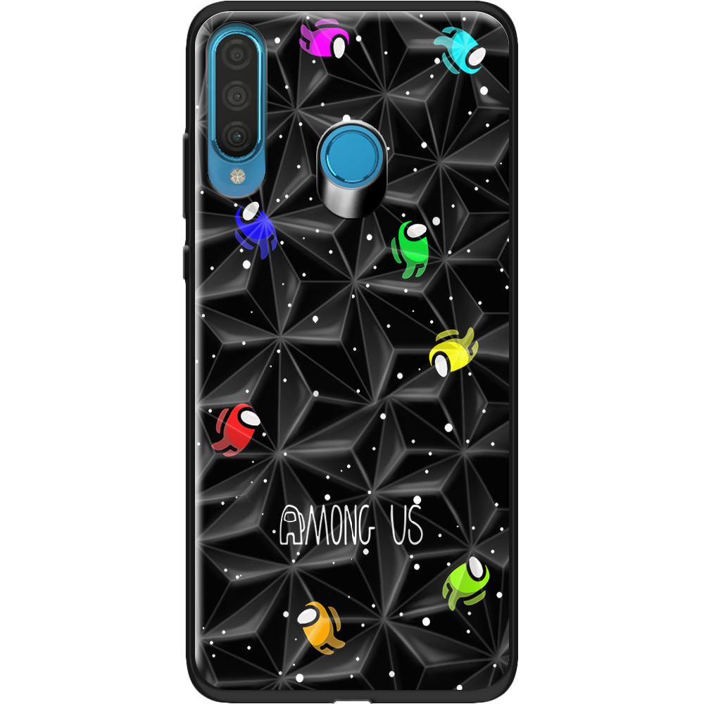 Чохол Boxface Huawei P30 Lite Among Us Invisible Чорний силікон із призмою (36871-bk76-37851)