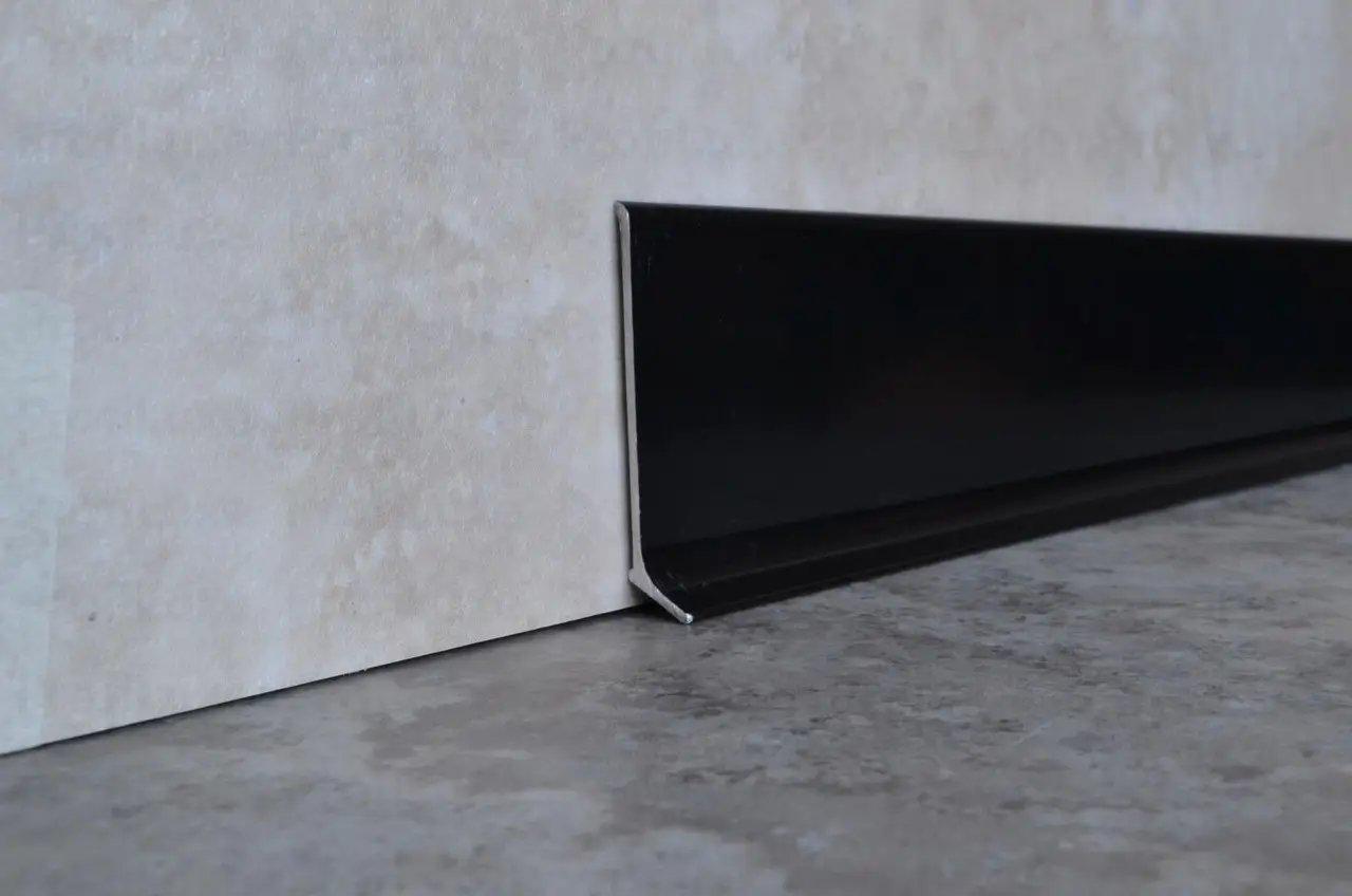 Плинтус плоский анодированный накладной Best Deal 3/100 алюминиевый 2,5 м Черный (30678662)