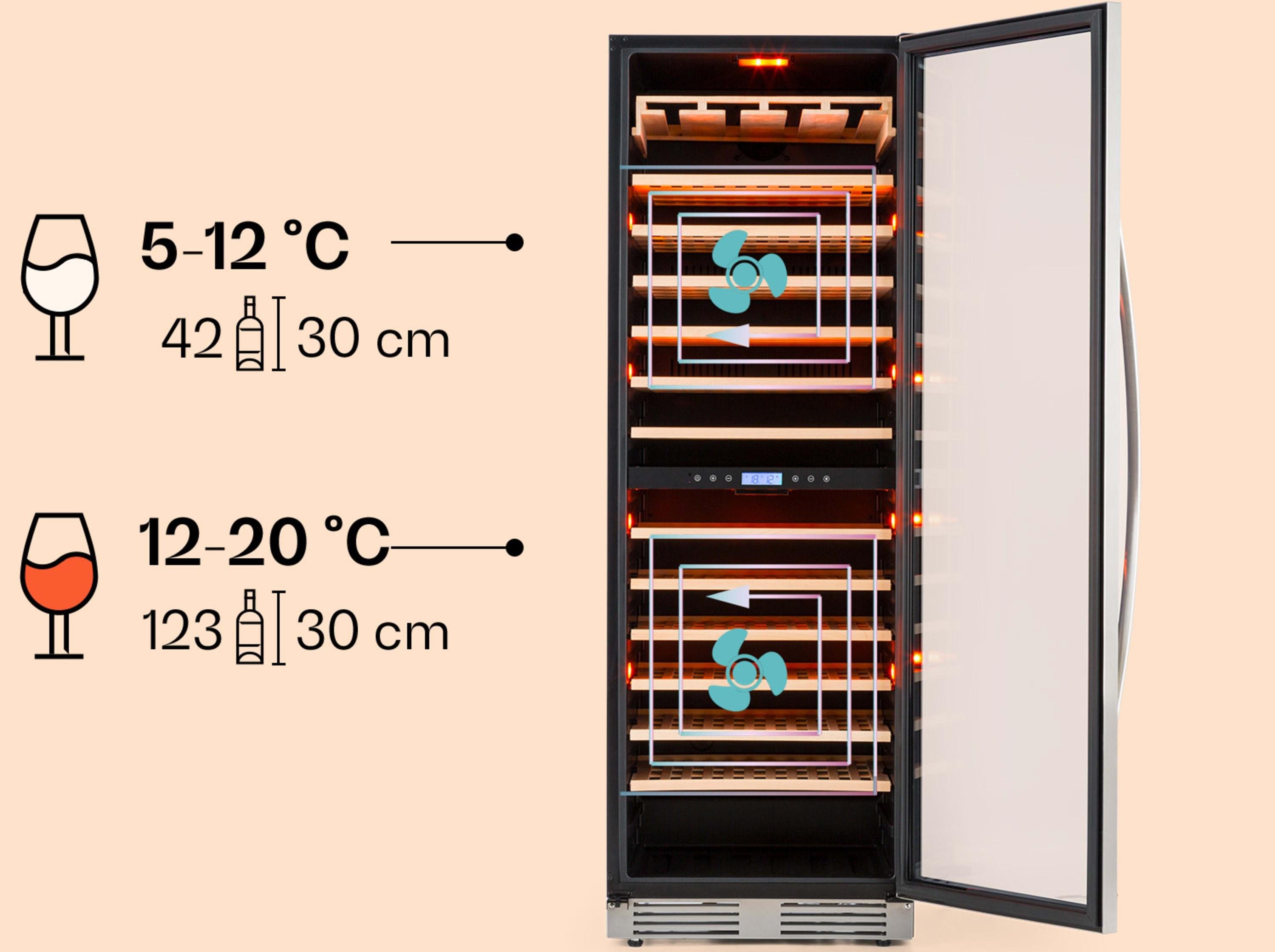 Холодильник для вина KLARSTEIN Vinovilla Grande 165 Duo під забудову 425 л (10045898) - фото 2 Холодильник для вина KLARSTEIN Vinovilla Grande 165 Duo під забудову 425 л (10045898) - фото 2