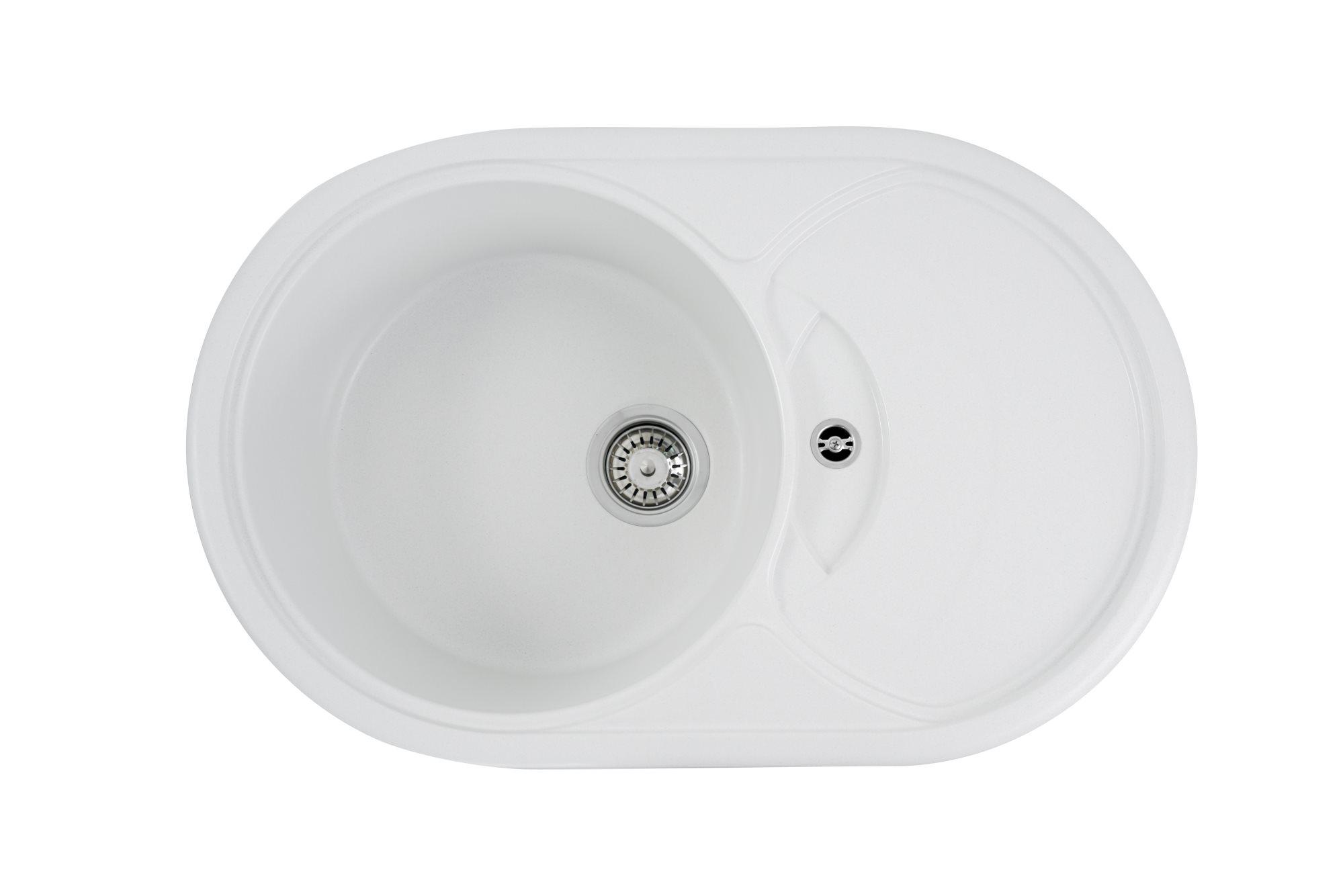 Мойка для кухни гранитная Platinum 7750 GAZZO глянцевая Белый