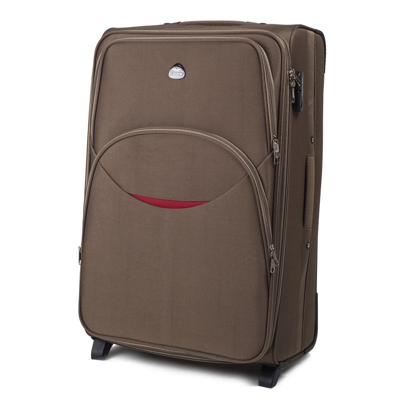 Чемодан Wings 1708 большой 76х48х30 см 90 л тканевый на 2 колесах Кофейный Чемодан Wings 1708 большой 76х48х30 см 90 л тканевый на 2 колесах Кофейный