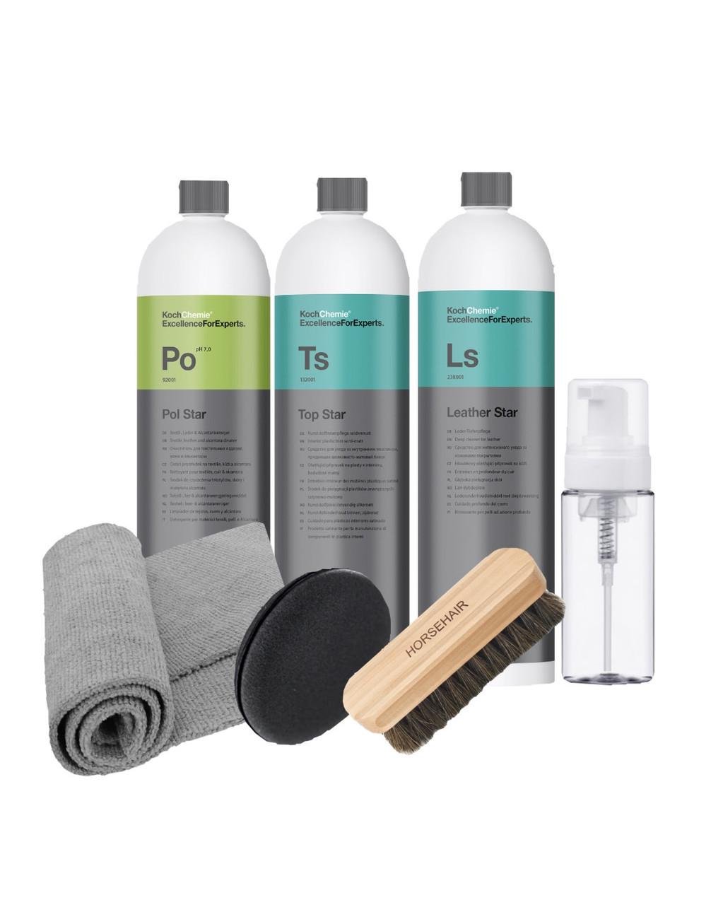 Набор Koch-Chemie Pol Star Leather Star Top Star средства для химчистки уход за салоном авто на разлив 250 мл