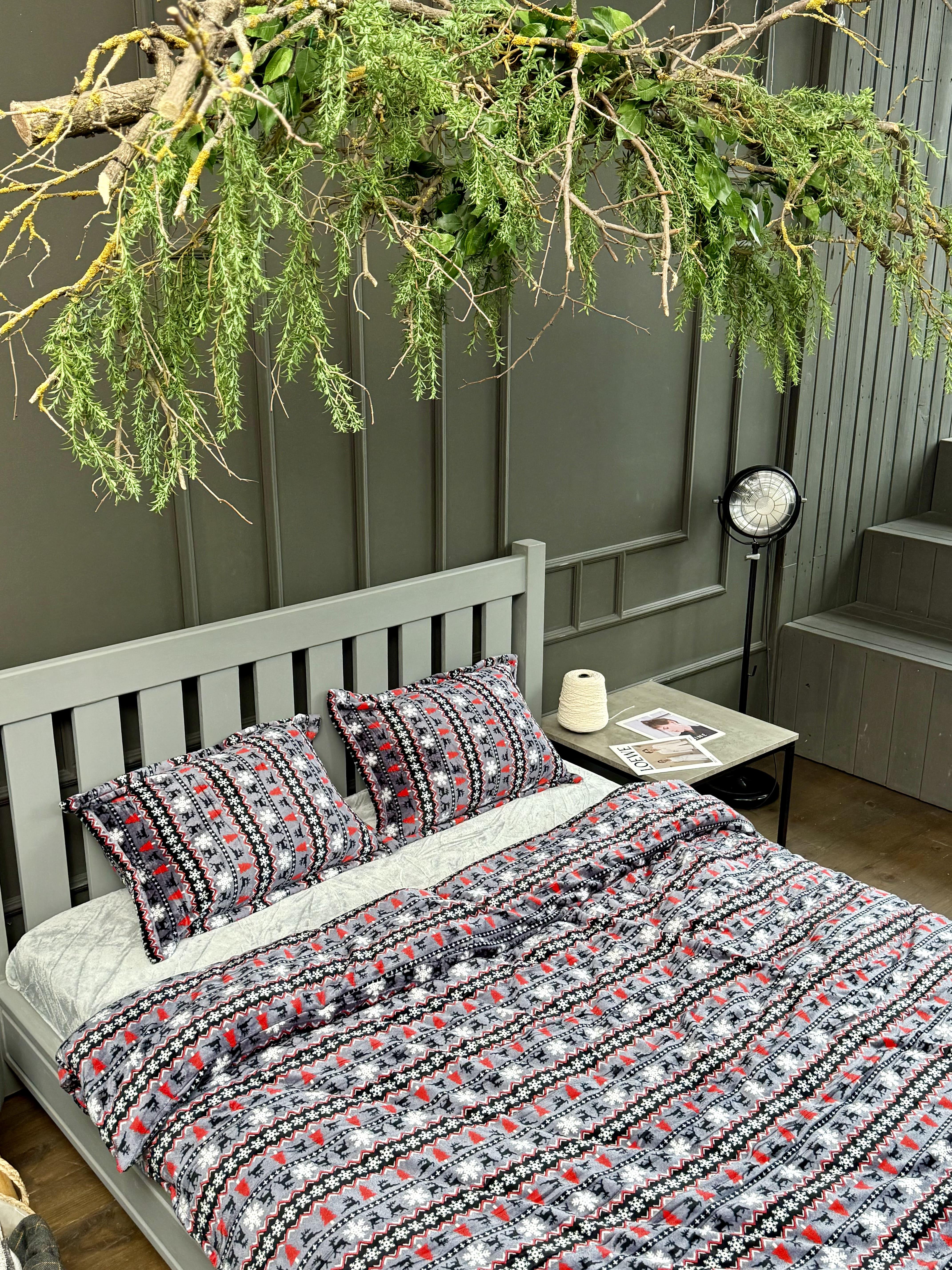 Комплект постельного белья на резинке Северная сказка плюш семейный/наволочки 50х70/70x70 см (9062) - фото 7