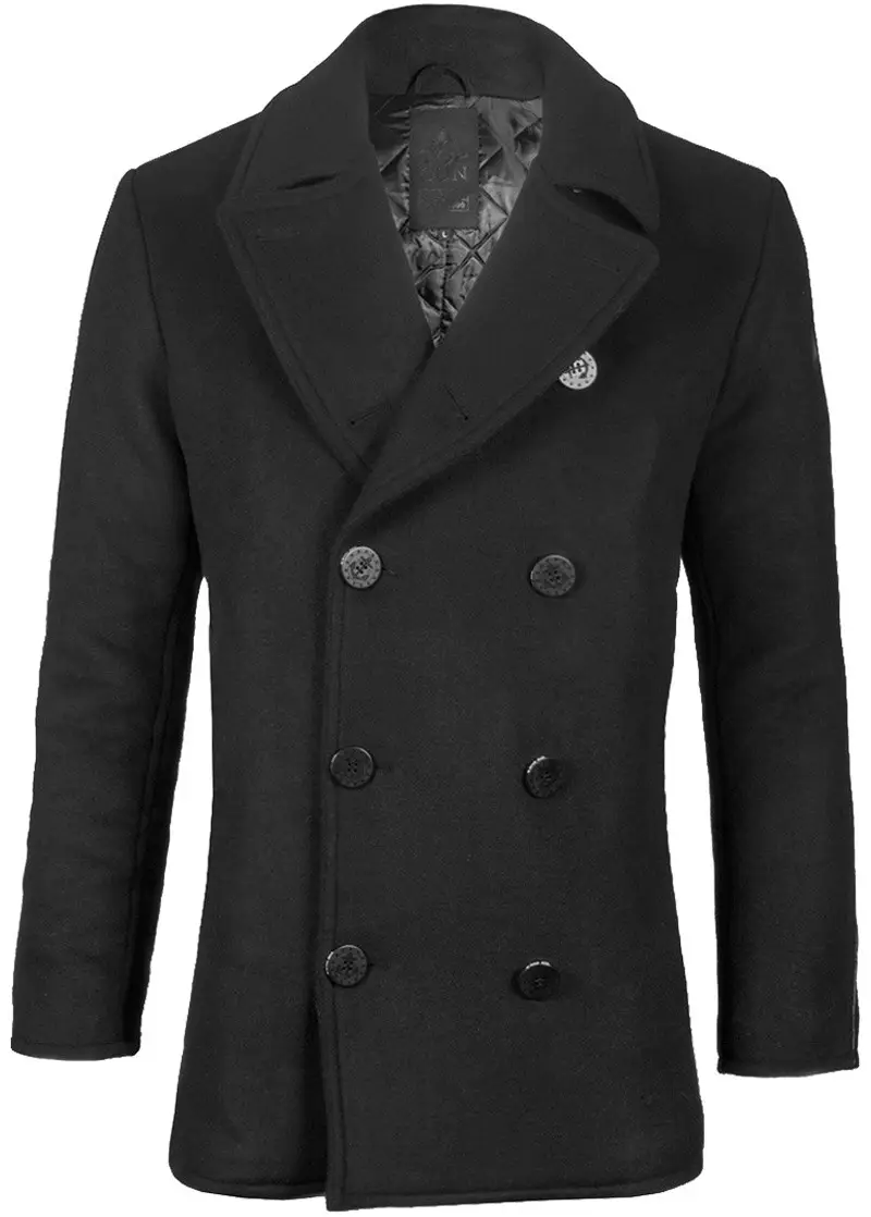 Бушлат Top Gun Men's Wool Military Issue Double Breasted Coat L Black (TGJ1406BL) - фото 1