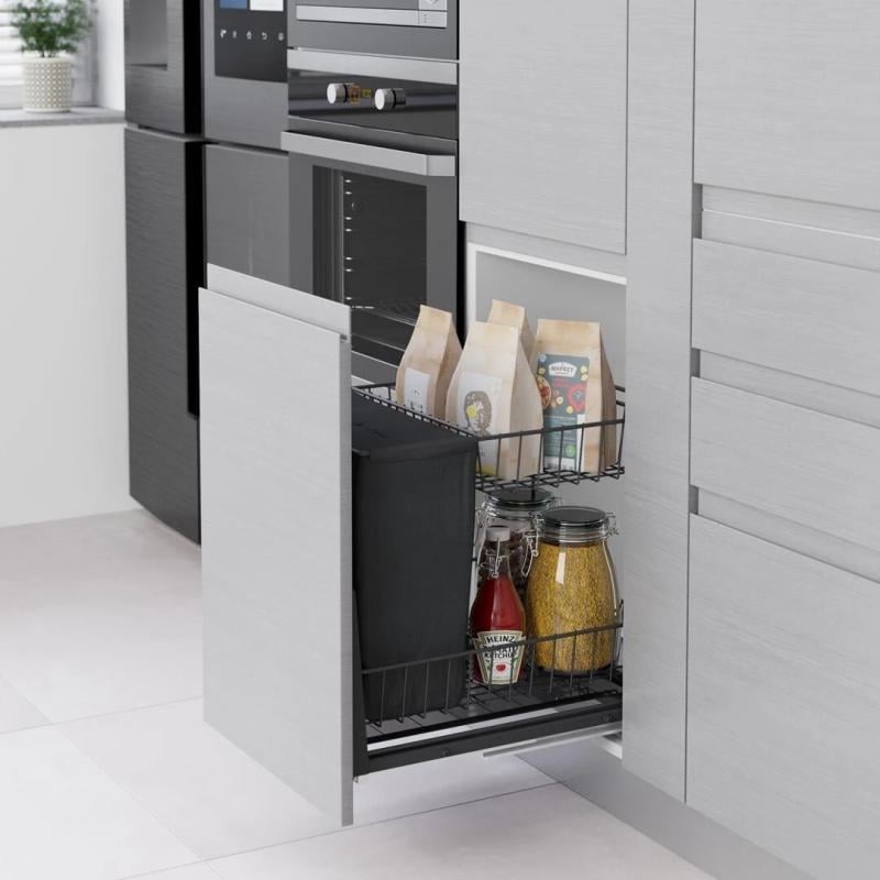 Карго Starax двухуровневое с хлебницей нижнее крепление 300 мм Антрацит (S-2130-А)