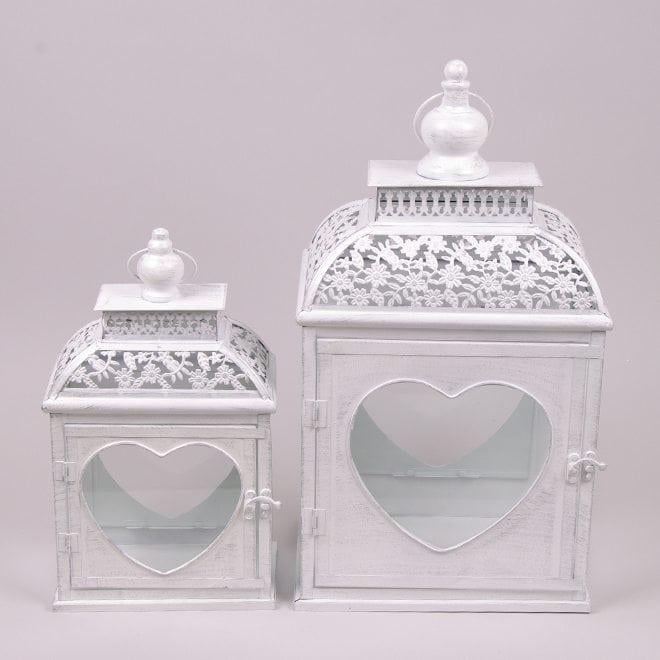 Комплект подсвечников-фонарей Flora 2 шт. Белый (23918)