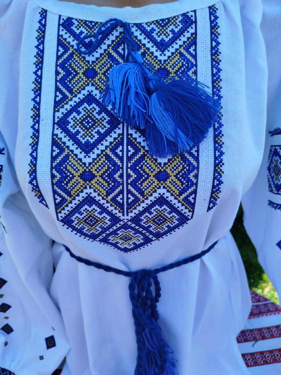 Вишиванка жіноча Орнамент р. 42 Синій/Золотий (29377891) - фото 3 Вишиванка жіноча Орнамент р. 42 Синій/Золотий (29377891) - фото 3