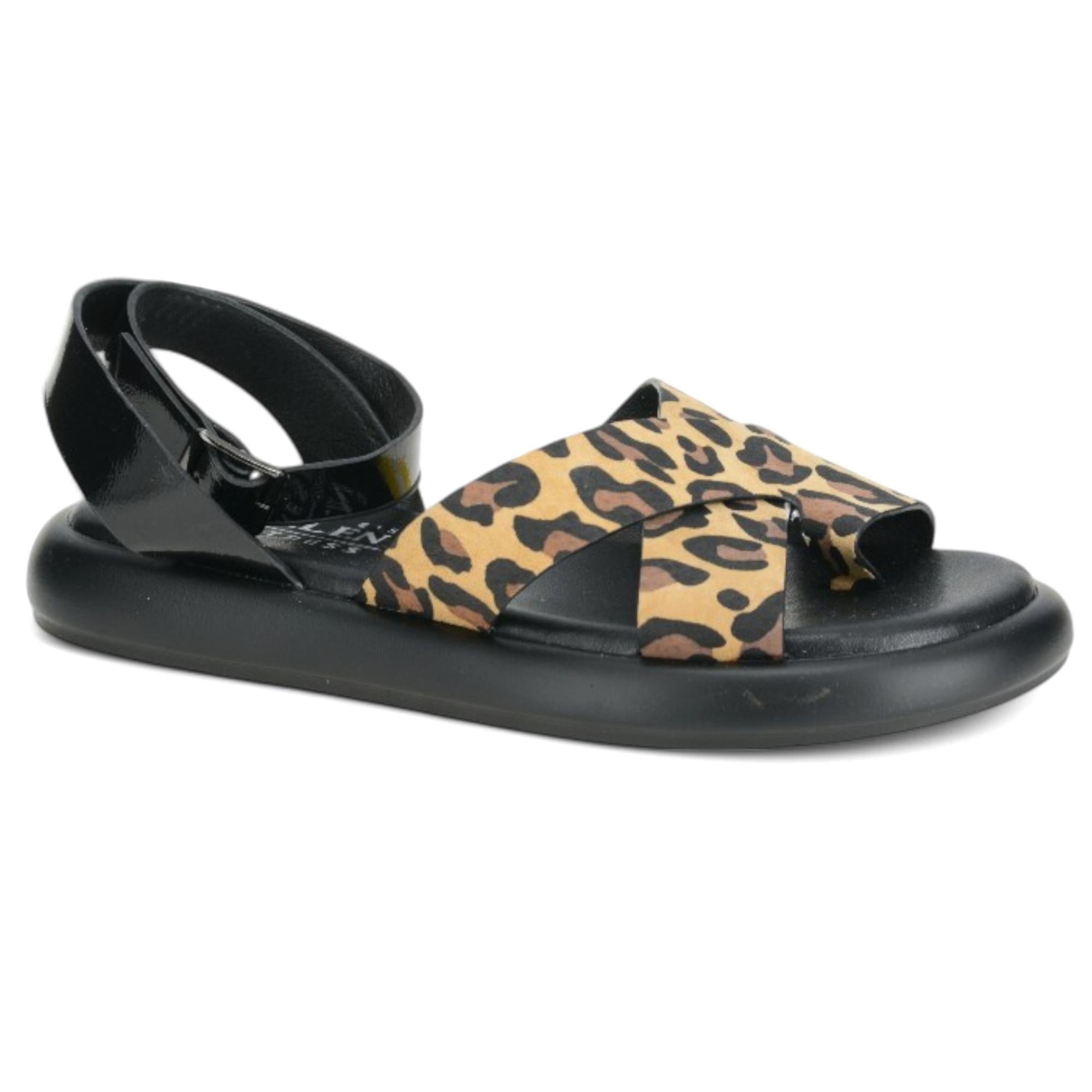 Босоножки женские летние Wollen р. 38 Черно-леопардовый (060168-38)