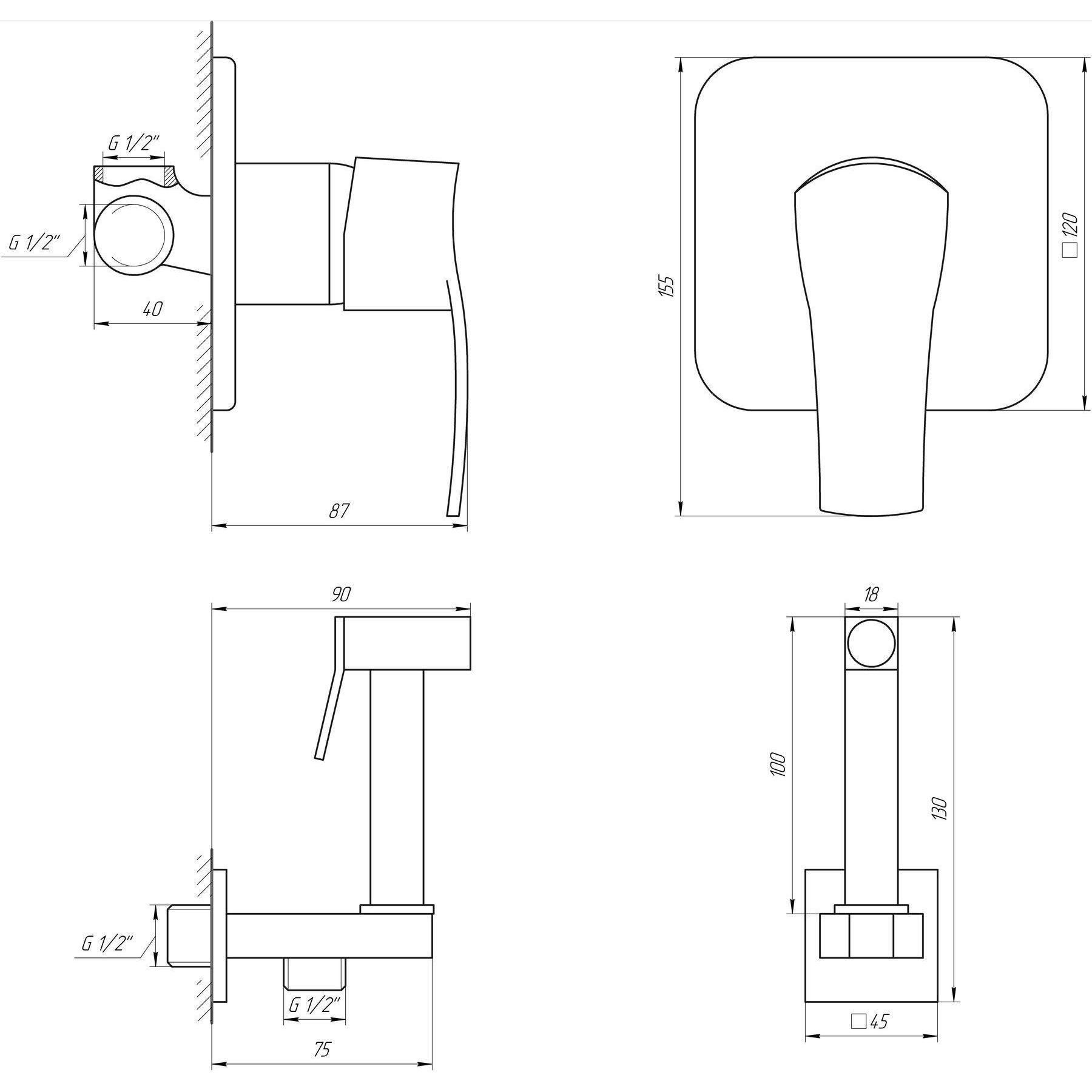 Смеситель гигиенический Globus Lux Queensland GLQU-0110-Q - фото 4