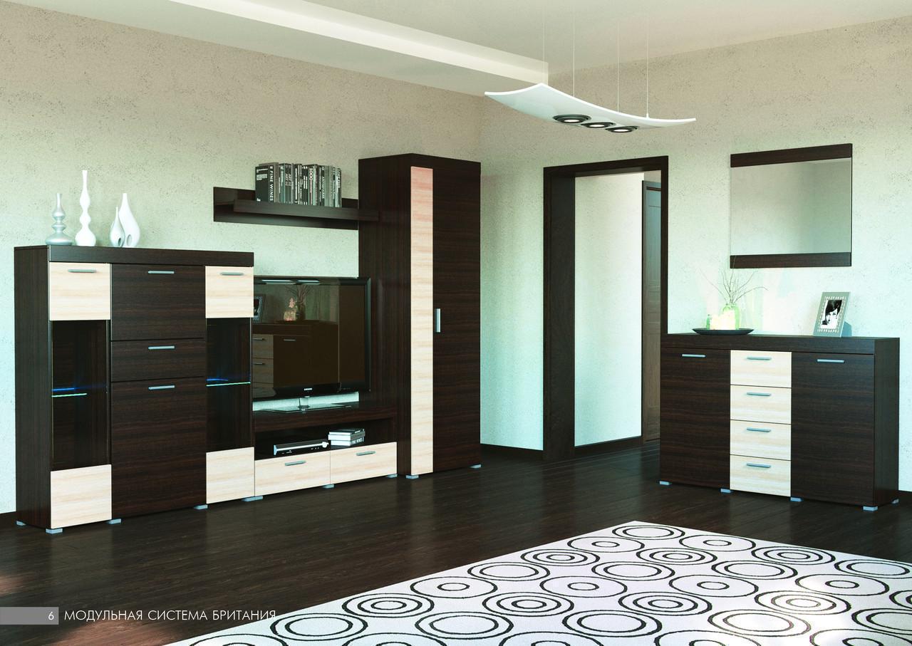 Тумба для ТБ Еверест Британія 1500 150х38х46 см Венге/Дуб молочний (ЕВ20099) - фото 5