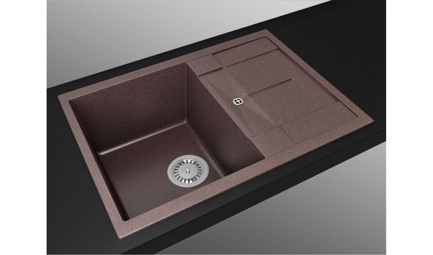 Кухонна мийка Lexona Candy Compact гранітна Коричневий - фото 3