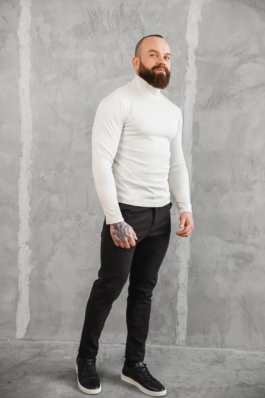 Штани чоловічі зимові slim-fit J0027 на флісі XL Чорний (J0027/3) - фото 3