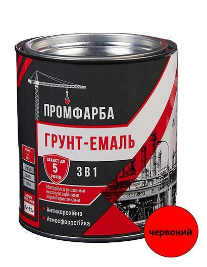 Грунт-эмаль антикоррозионная 3в1 ПРОМКРАСКА 0,8 кг 600 мл Красный (3014750556)