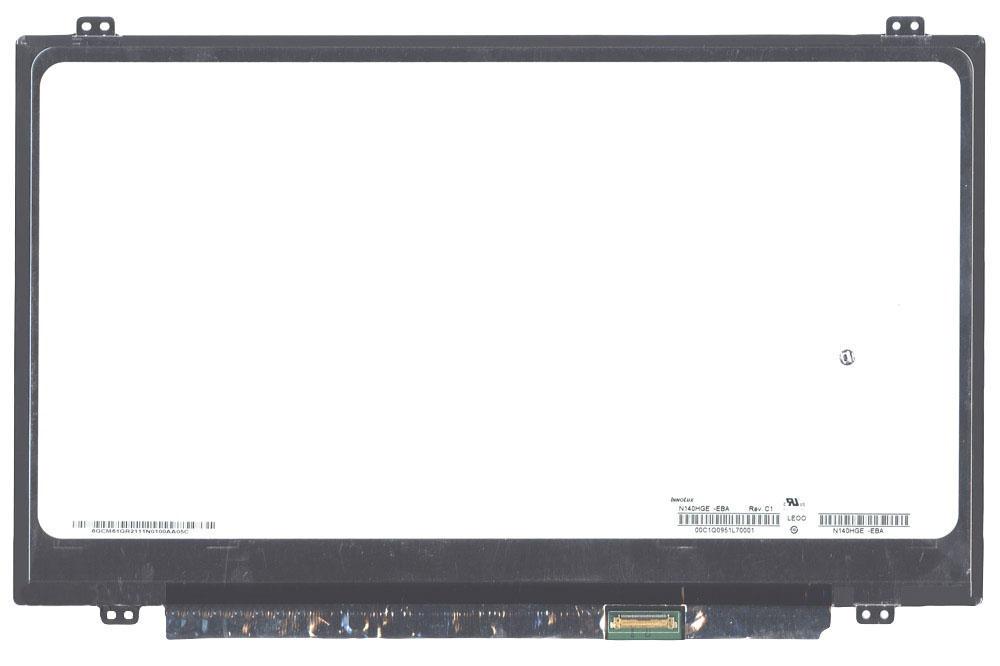 Матрица для ноутбука 14,0" Slim 30 pin eDP справа 1920x1080 LED крепления вверх/вниз глянцевая CMO-Innolux N140HGE-EBA