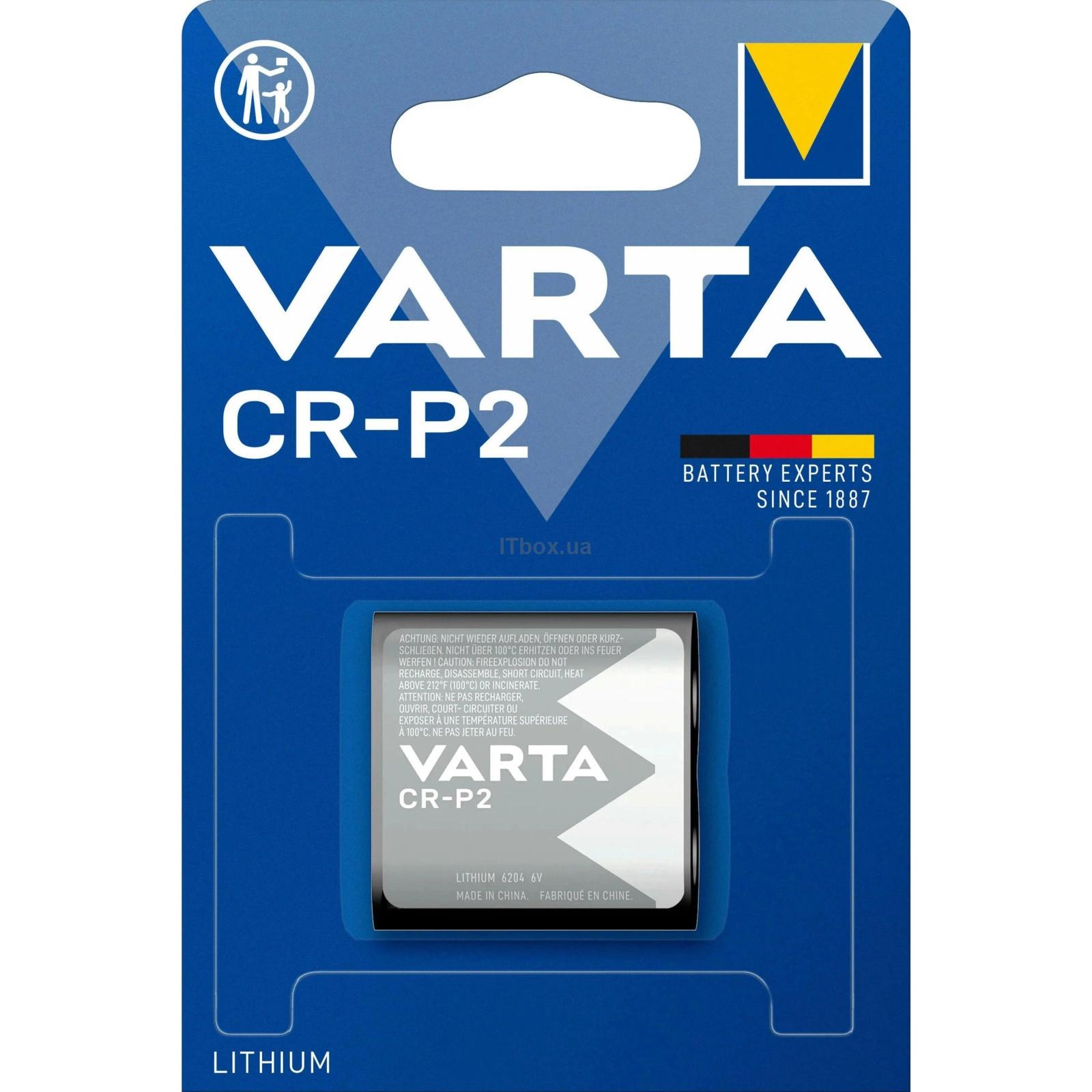 Батарейка литиевая Varta Lithium CR-P2 6204 6V блистер 1 шт. (4972)
