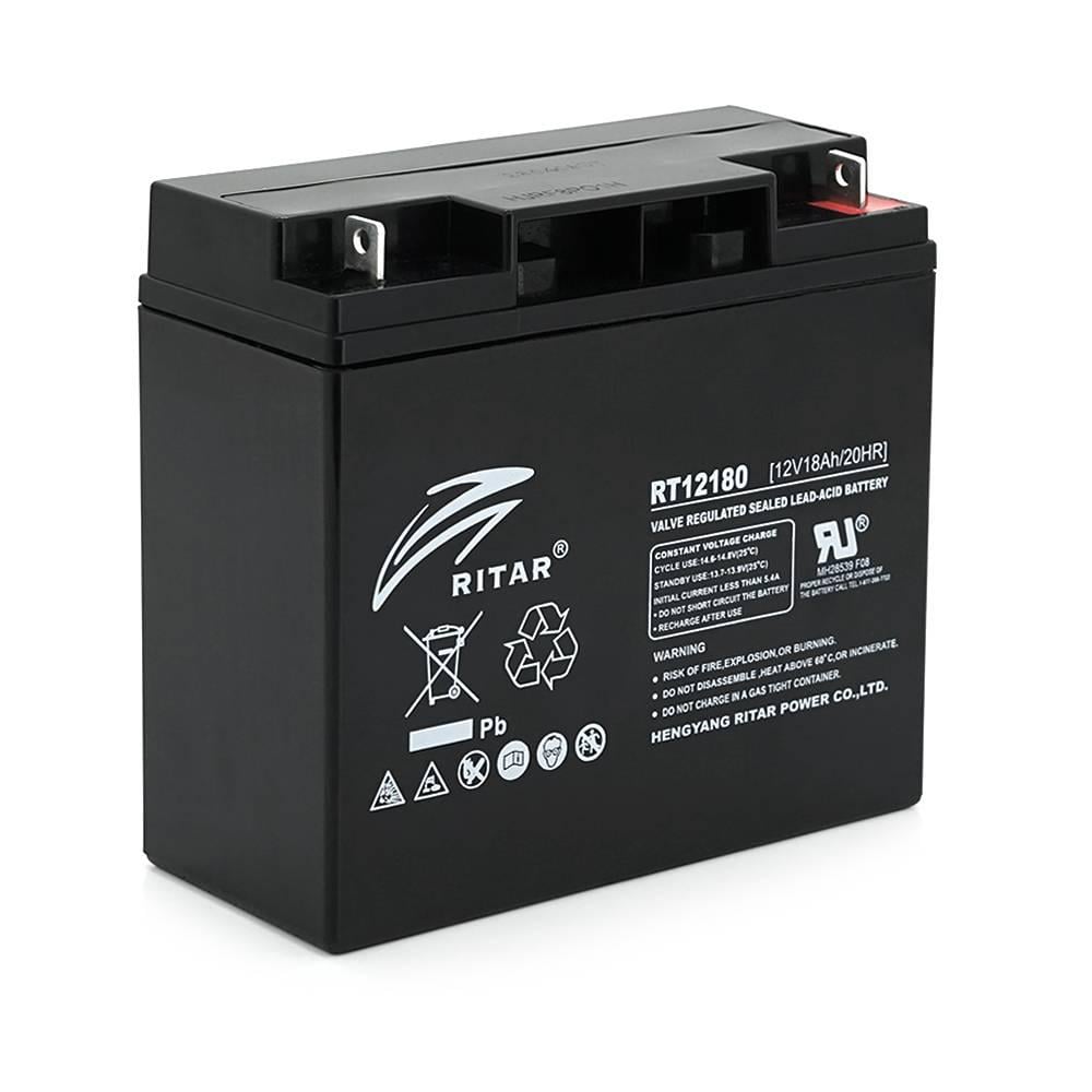 Батарея акумуляторна AGM RITAR RT12180BL5 12V 18,0Ah Q2 181х77х167 мм Black (38525)